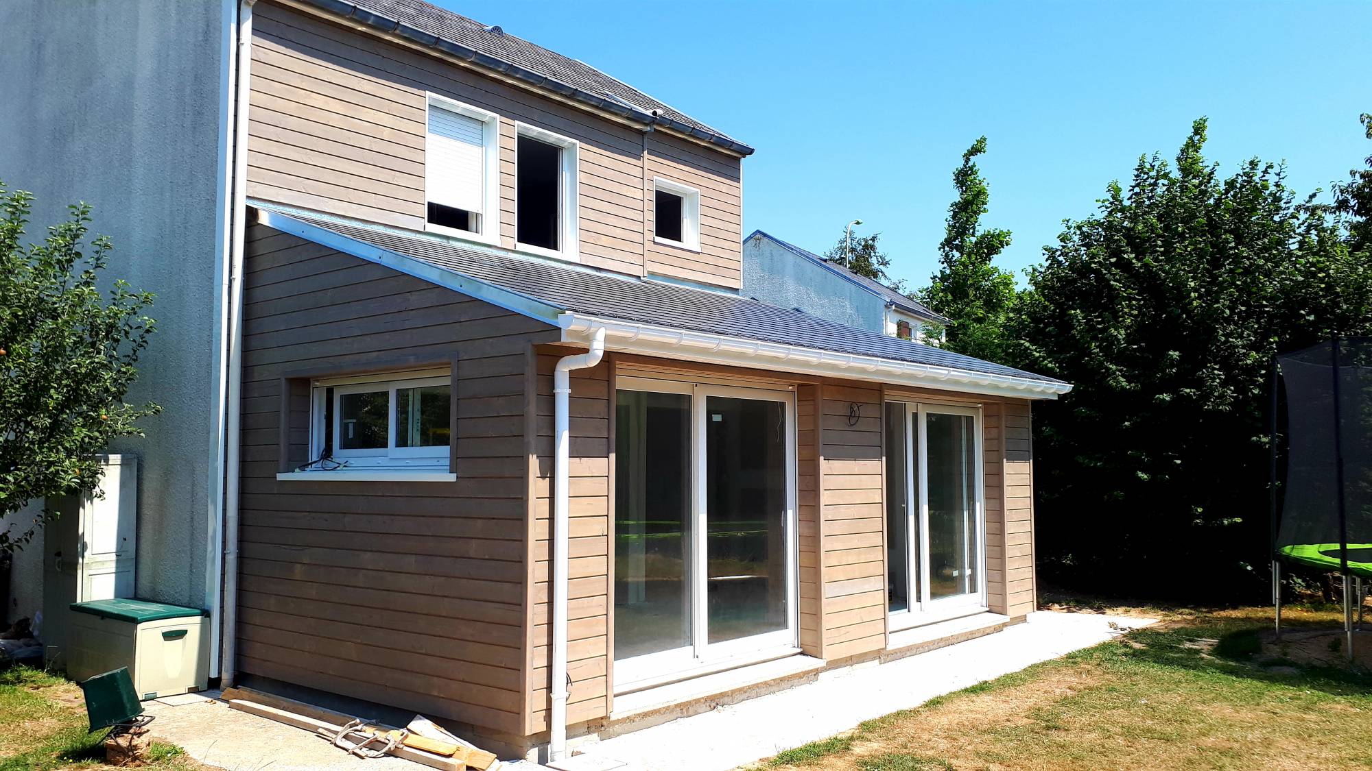 installation d'extension en bois