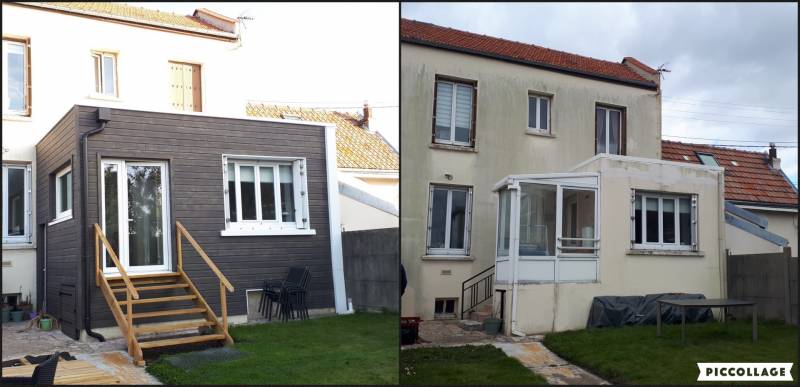 Avant - Après la rénovation de sa vielle véranda