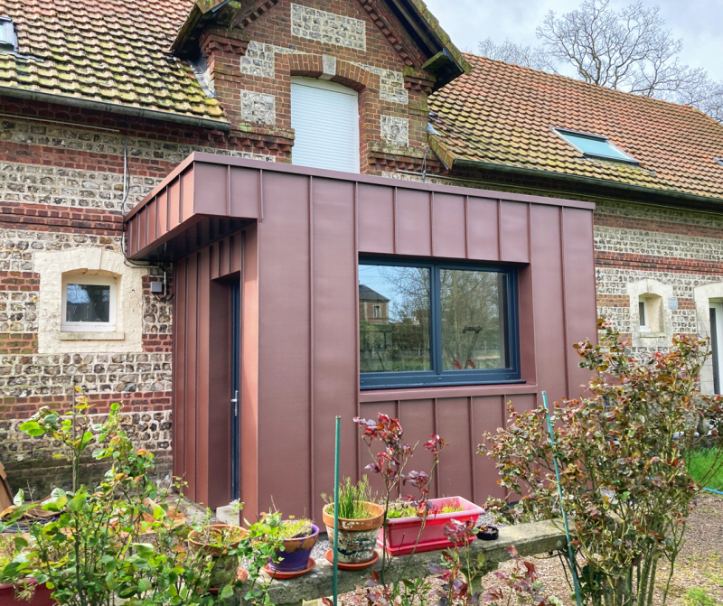CREATION D'UNE EXTENSION DE MAISON EN ZINC